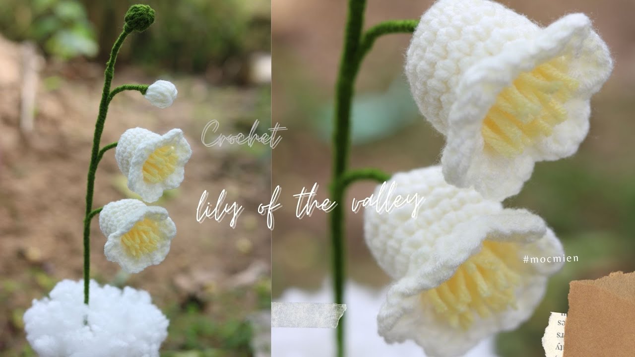Hướng dẫn cách móc hoa chuông bằng len đơn giản nhất| Crochet lily of the valley - Mộc Miên #10