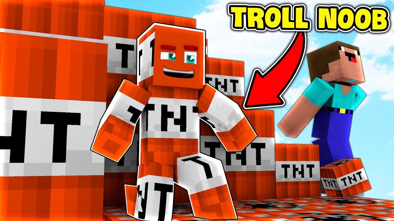 TROLL NOOB BẰNG TNT (Minecraft Trốn T&igrave;m)