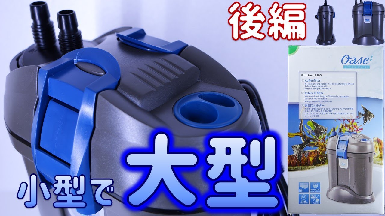 【外部式フィルター】オアーゼ フィルトスマート100後編！ハイパワーで水をこぼさずホースだけの着脱が出来るろ過器。コレなら横に置いて使えるぜ！【ふぶきテトラ】
