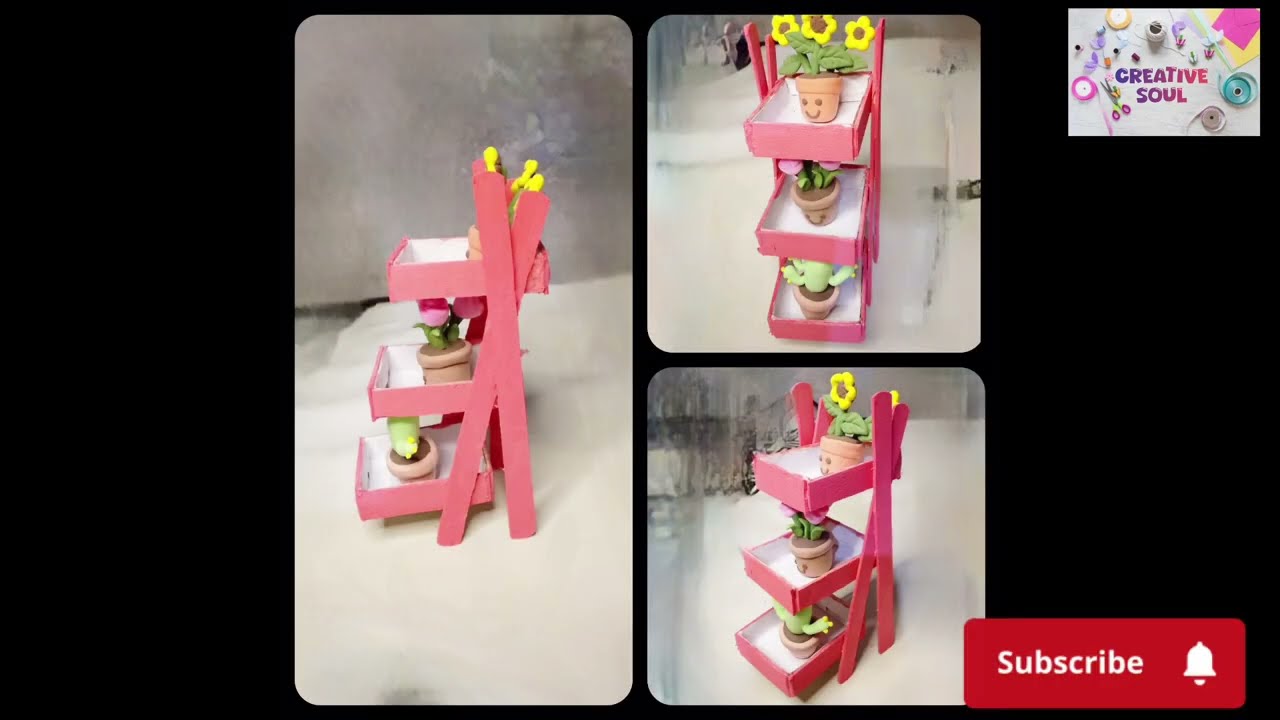 How to make ice cream sticks plant stand | Ice cream sticks craft idea for kids | DIY Craft Idea