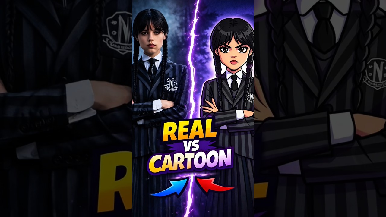 Wednesday Cast Walking With Their Animated Versions!