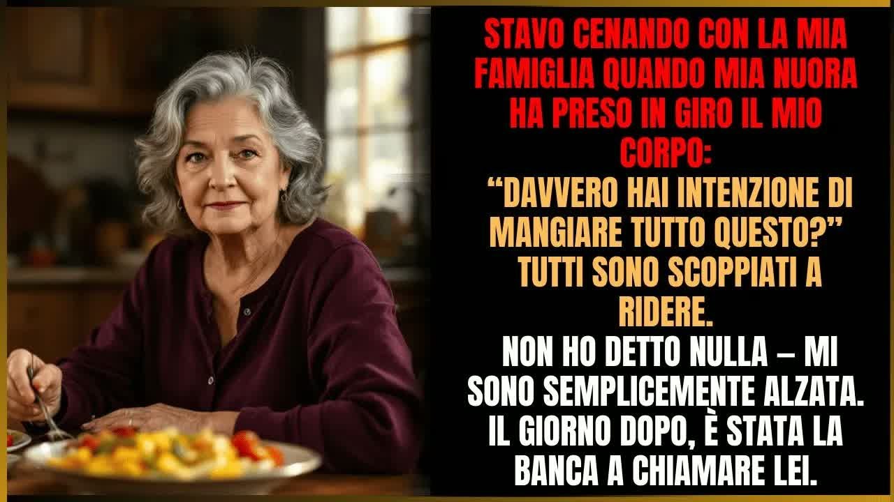 A cena, mia nuora mi derise： &ldquo;Davvero mangerai tutto？&rdquo; Restai in silenzio&hellip; poi mi alzai