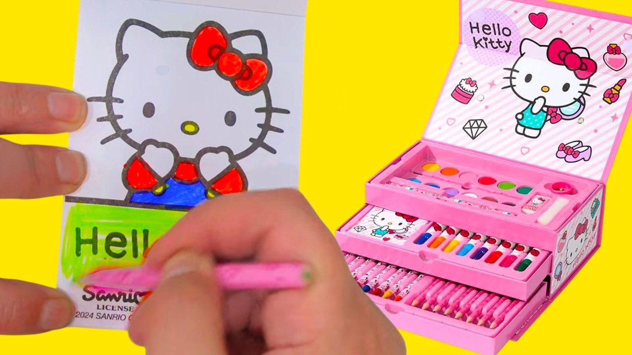 Arte con Hello Kitty: Coloreamos dibujos con Pinturas, Marcadores y Más