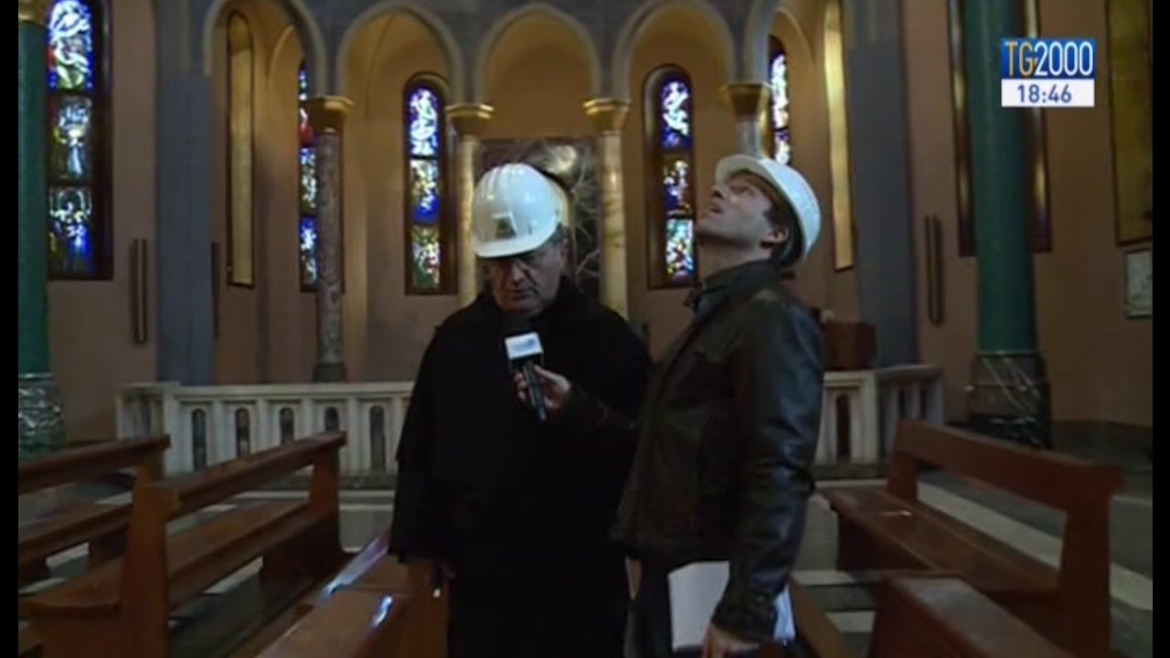 Terremoto. Cascia, le telecamere di Tv2000 all'interno della Basilica di Santa Rita