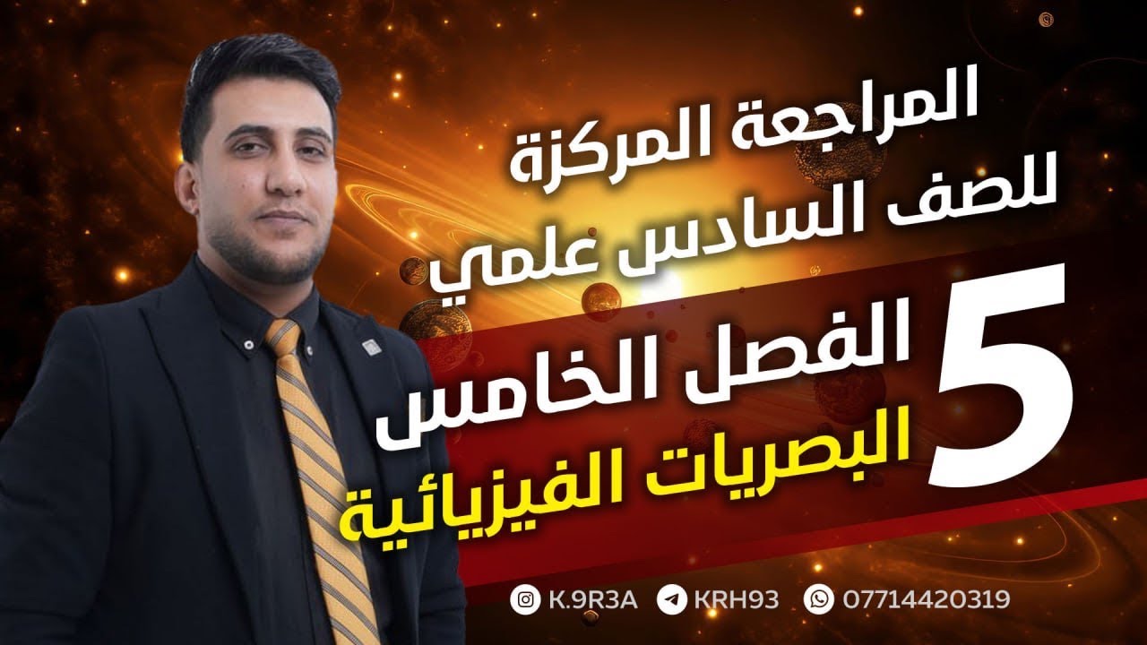 المراجعة المركزة فيزياء السادس العلمي الفصل الخامس | نصف السنة | تمهيدي