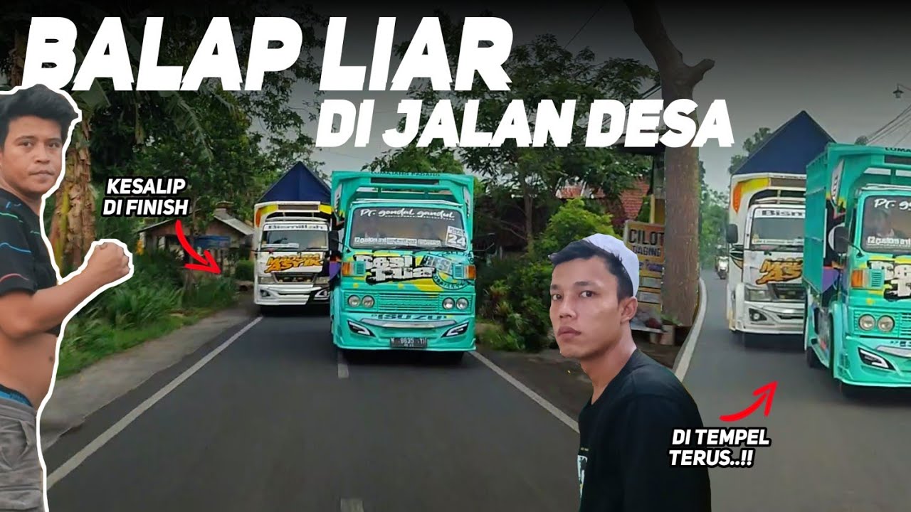 🔴BALAP LIAR...!! UMPLUNG VS CANTER - Motor pada banyak yang minggir - Di jalur DESA