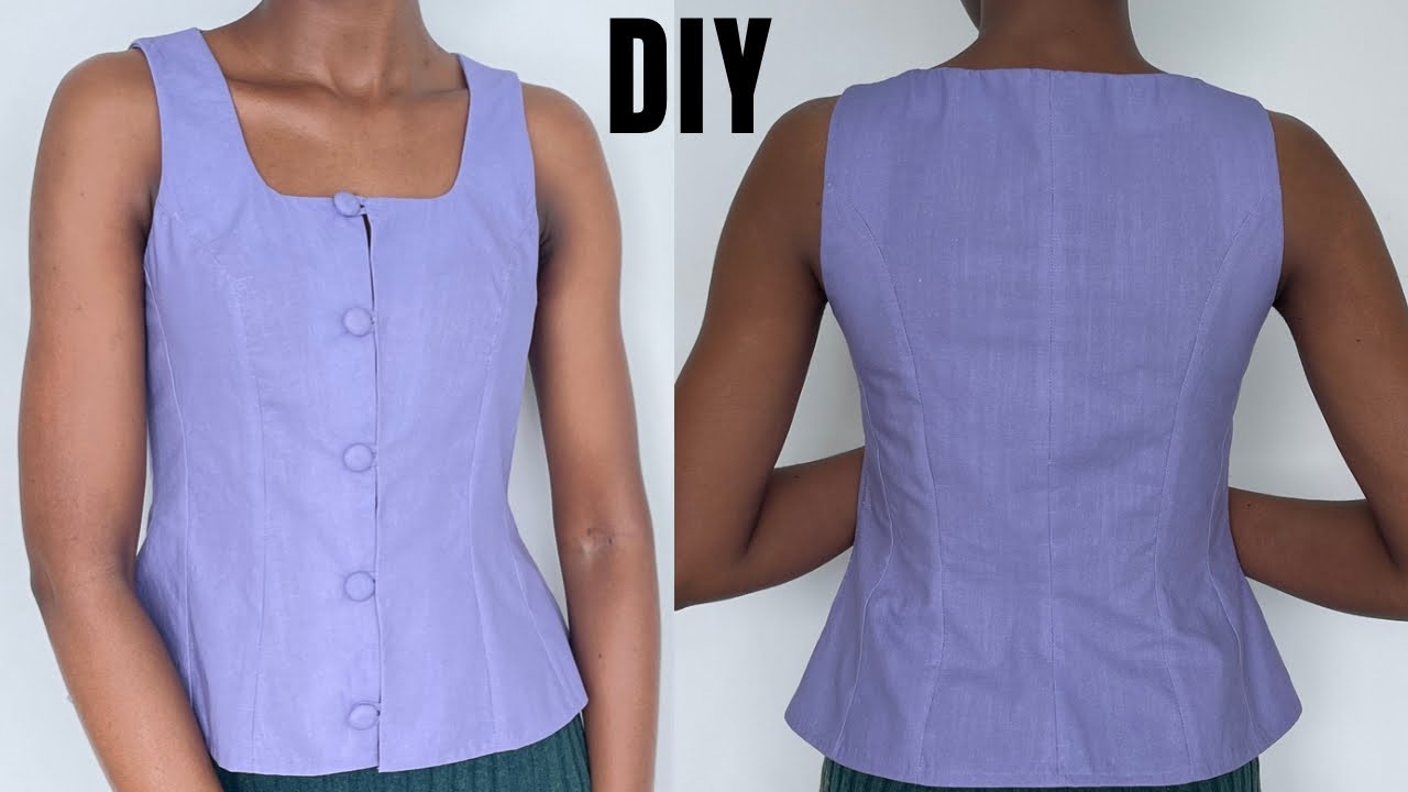 How to Sew a Square Neck Top with Princess Seams | Step-by-step Tutorial