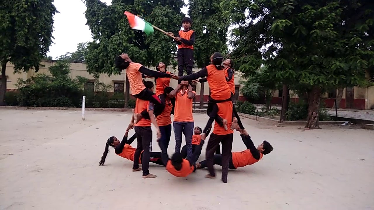 Chiranjilal balika inter college sports girls yoga pose or pyramid