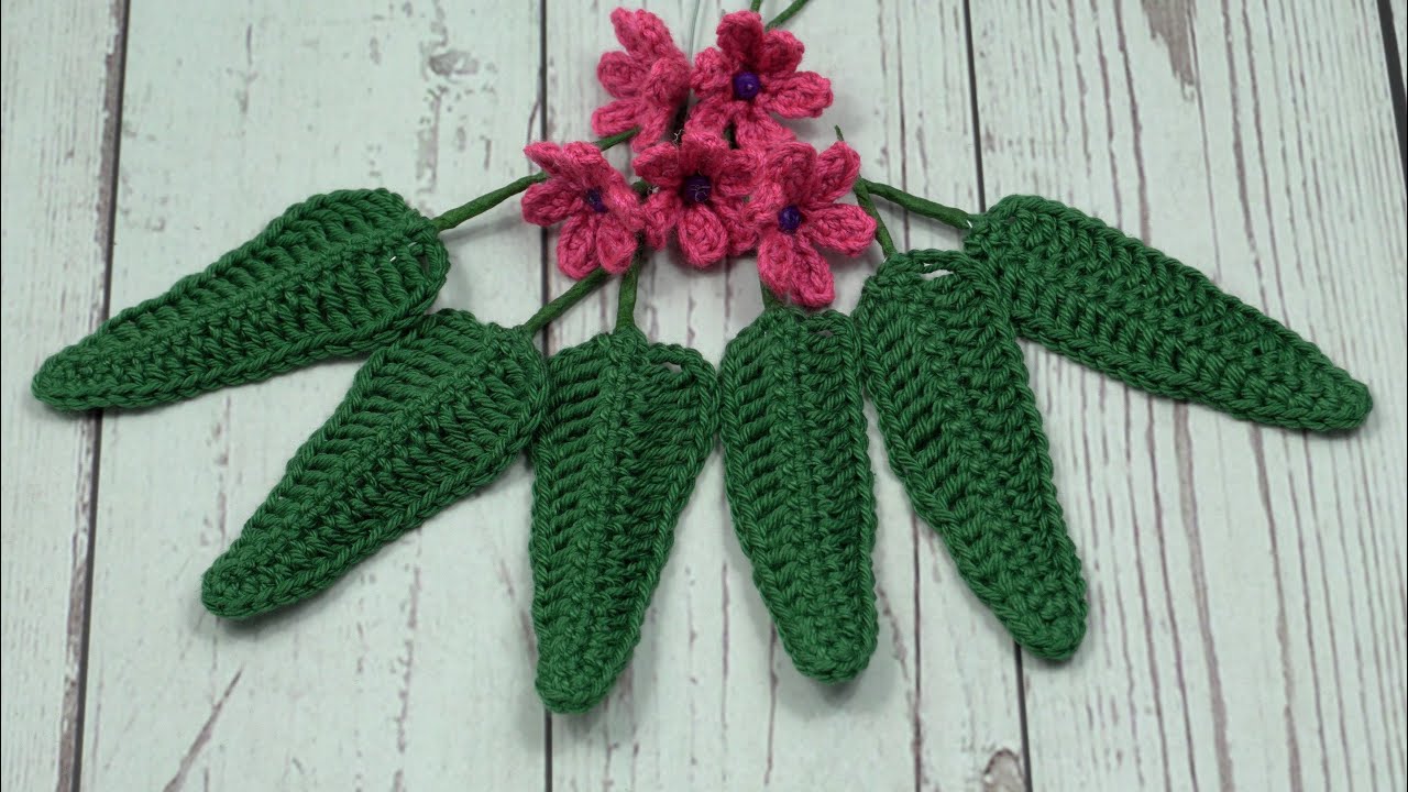HOJAS DE JACINTO TEJIDAS EN CROCHET