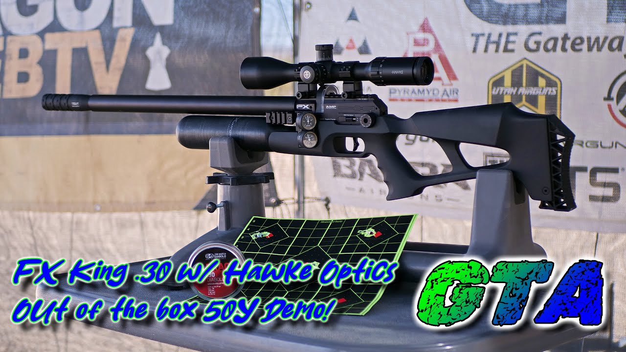 Удивительная демонстрация FX KING .30 Cal «из коробки» с оптикой Hawke — демонстрация пневматичес...