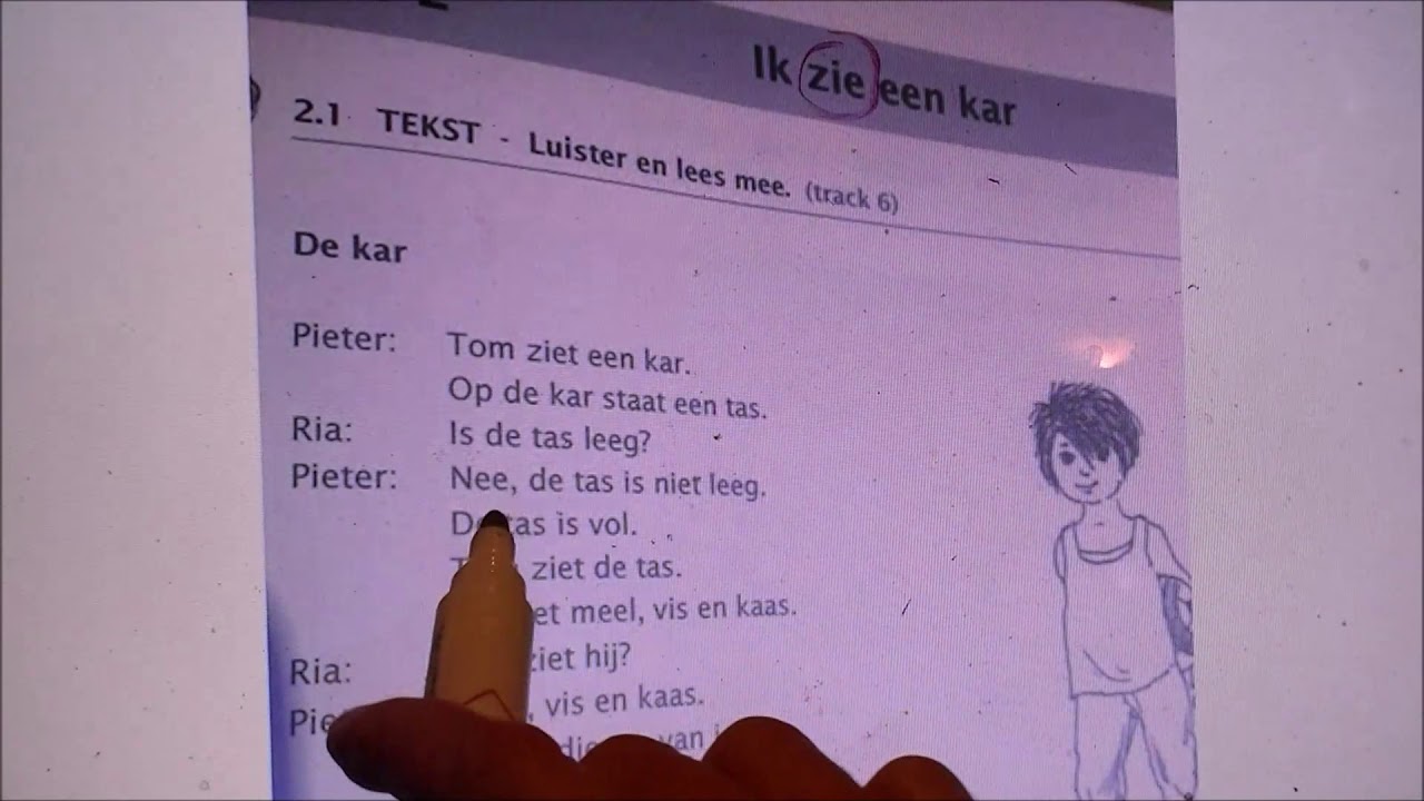 ik zie een kar ( leitura de texto e conjugação de verbos)