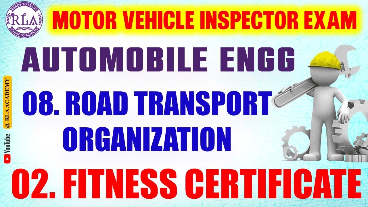 Fitness Certificate | Road Transport Organization | Automobile | Free Class-08 | MVI EXAM | தமிழில்