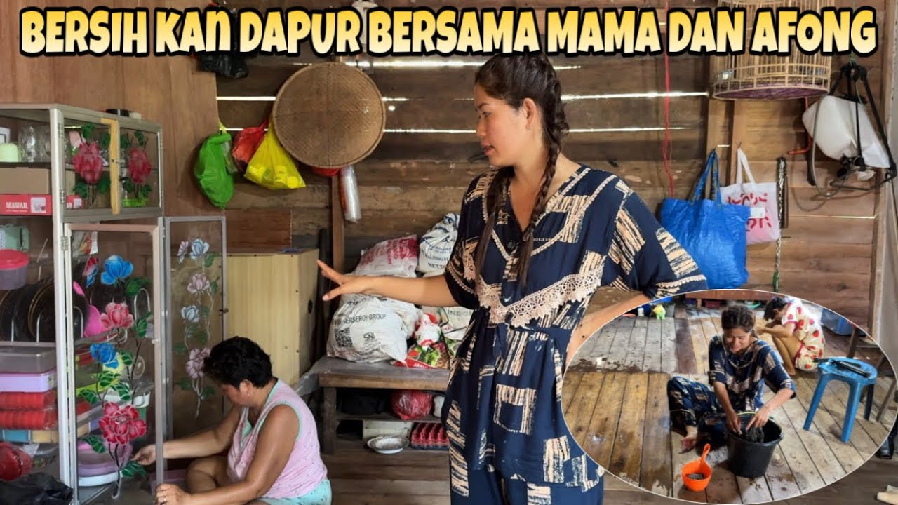 NGECAT TEMBOK KAMAR MANDI DAN BERSIH2 DAPUR BERSAMA MAMA DAN AFONG