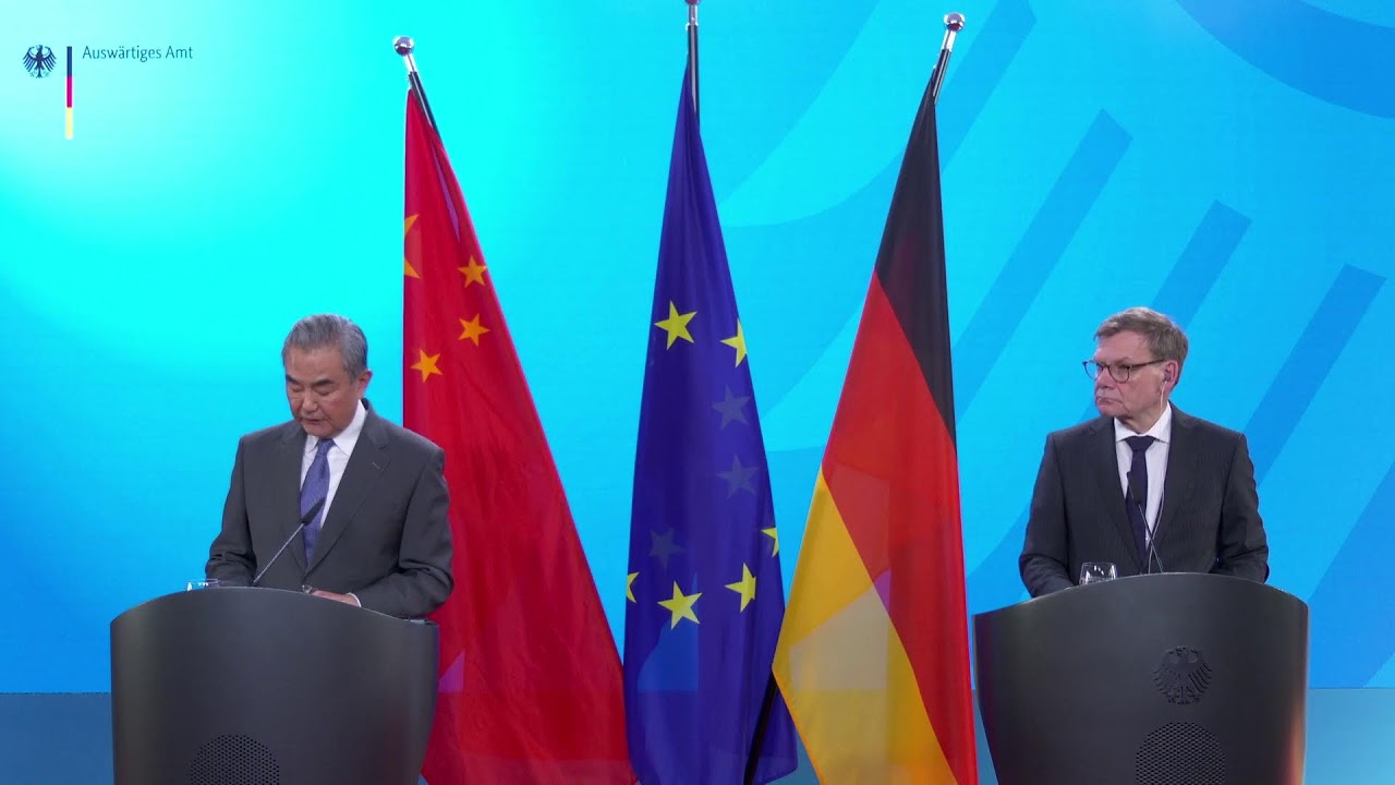 Press conference - German Foreign Minister Wadephul with his Chinese counterpart Wang Yi