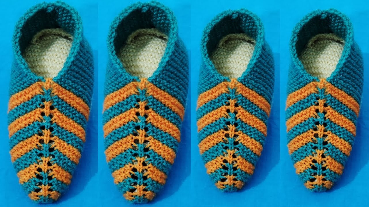 4 और 5 नम्बर साइज का लेडीज जुती, जूराब, गर्म मोजे बनाएं🌹Ladies booties knitting🌺@SD Boutique