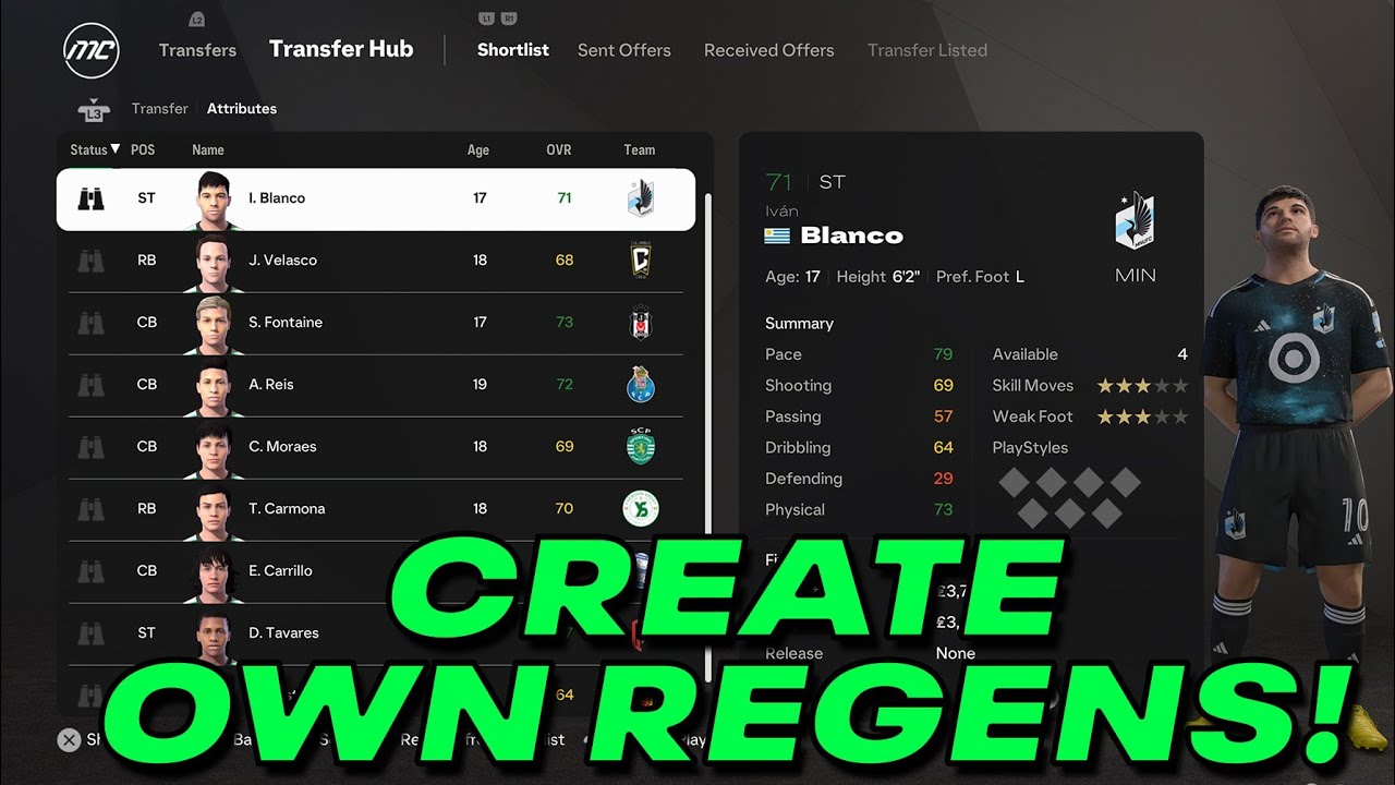 HOW TO MAKE YOUR OWN REGENS IN FC 25!