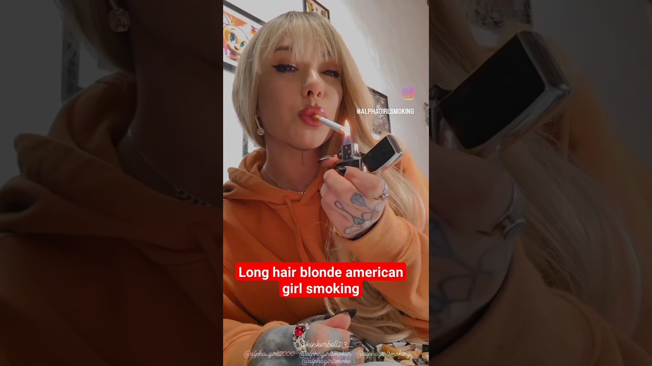 long hair blonde american girl smoking in public #indian #american #smoking