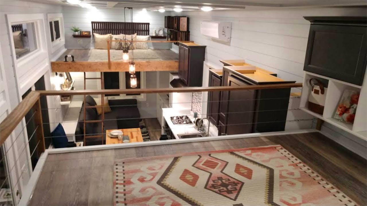 Absolutely Modern Blue Heron Tiny House with Dual Lofts For Sale