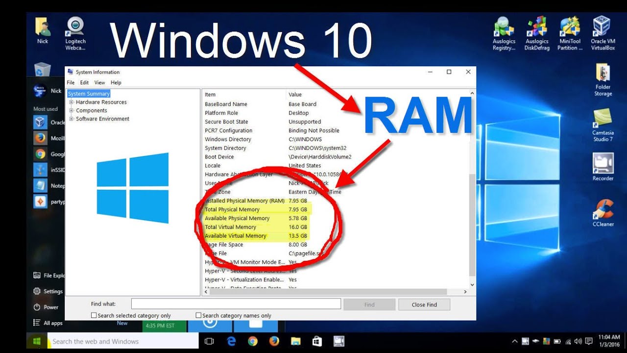 Windows 10 &mdash; Как проверить оперативную память &mdash; Характеристики системы &mdash; Бесплатно и просто