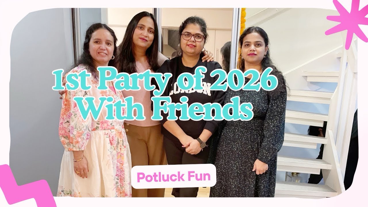 First Party of 2026|potluck fun with friends |live snowfall ❄️|Sweden is winterland