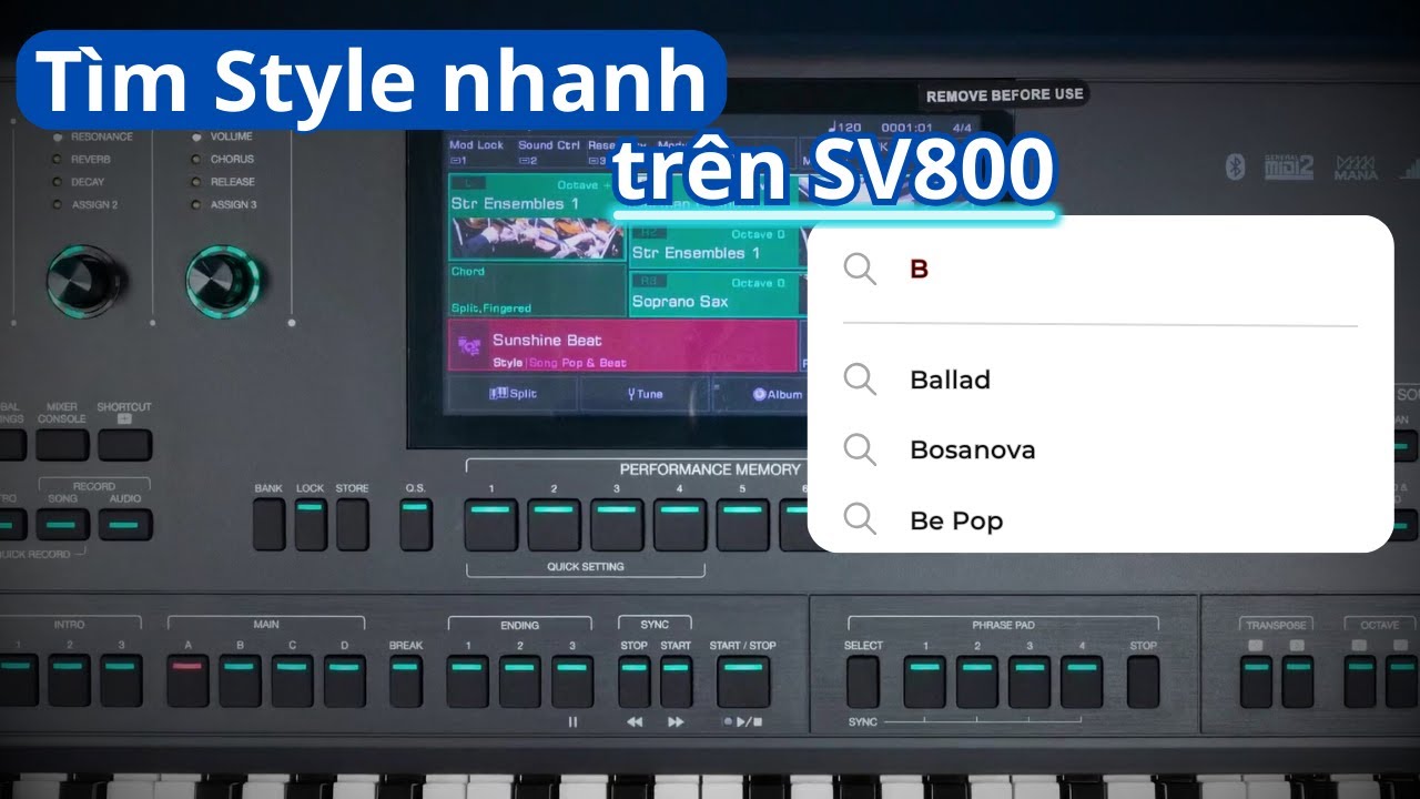 Hướng dẫn tìm điệu nhanh trên đàn Organ Kurtzman SV800
