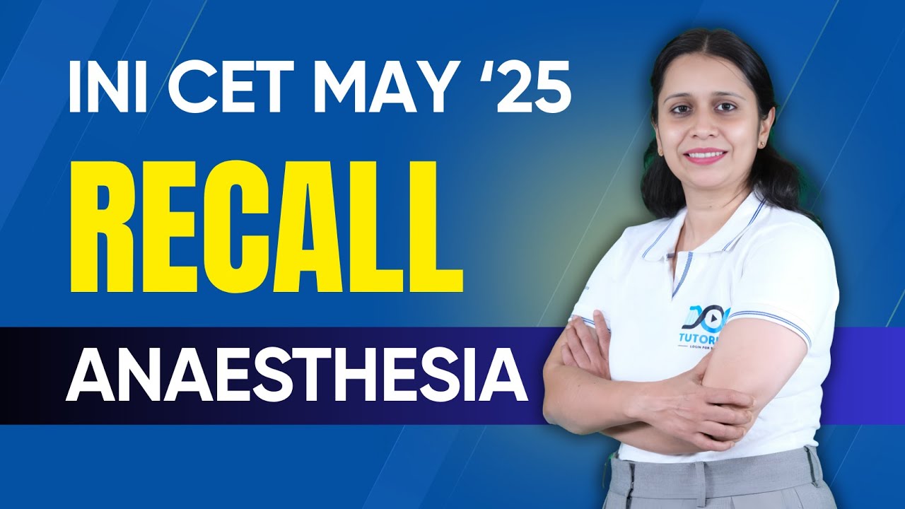 INICET May 2025 Anaesthesia Recall | INICET May Anaesthesia Questions Discussion by Dr Swati Singh