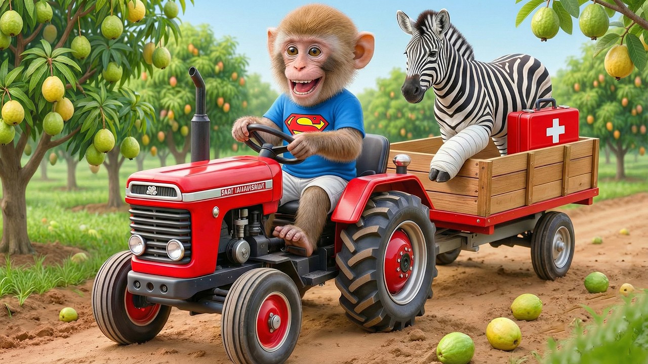 Monkey MiLo’s Guava Harvest Turns CHAOS When a Zebra Gets Stuck in Mud—His Genius Rescue SHOCKS All