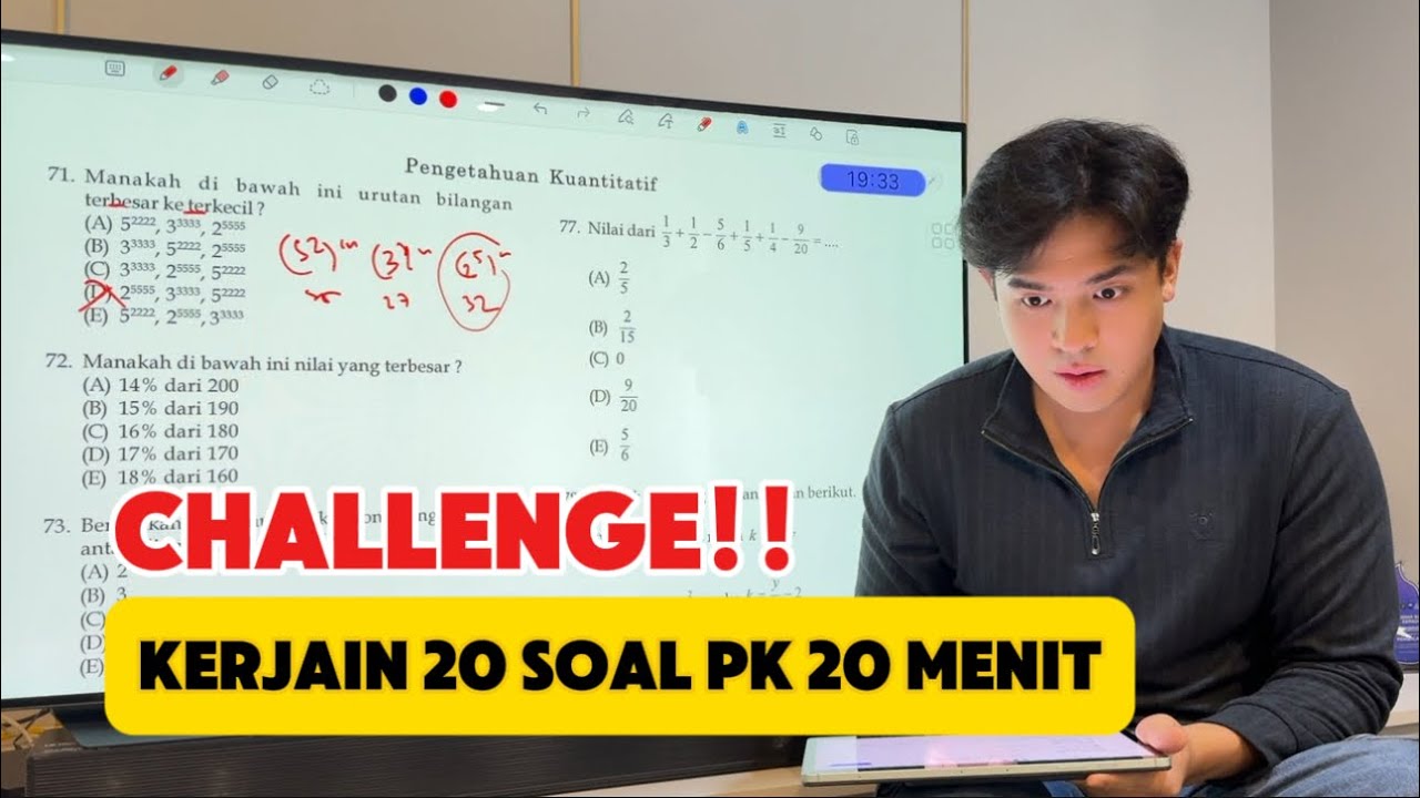 JEROME CHALLENGE 20 SOAL PENGETAHUAN KUANTITATIF SNBT DI BAWAH 20 MENIT! BISA GAK YA!?