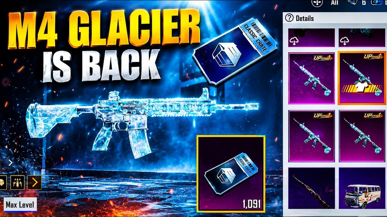 GLACIER M416 IS BACK IN CLASSIC CRATE 😱 Biggest Crate Opening M416 Glacier #bgmi ##gaming #gameplay 
