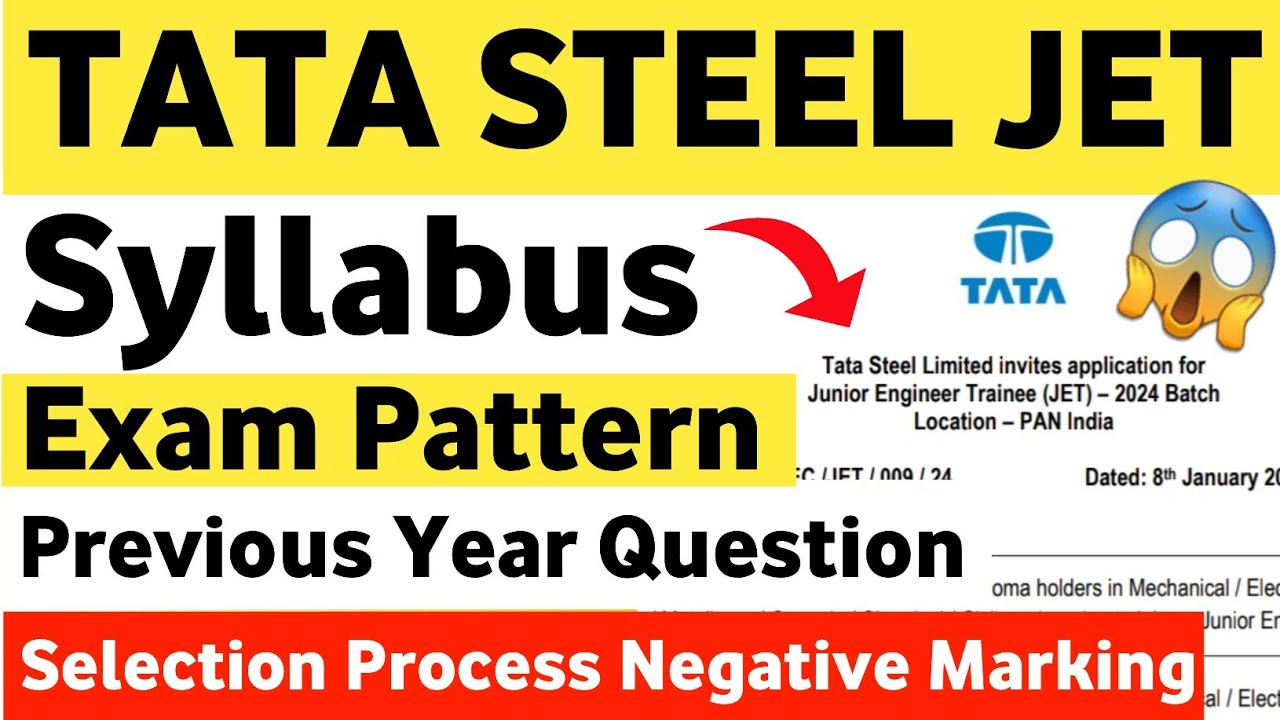 TATA STEEL JET Syllabus 2024 TATA STEEL JET Exam Question Paper JET Previous Year Question Paper