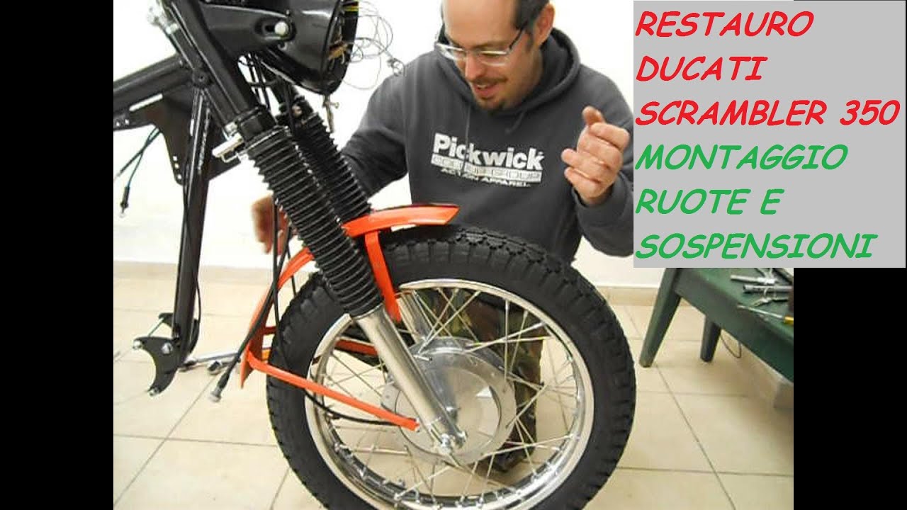DUCATI SCRAMBLER 350 MONTAGGIO RUOTE E SOSPENSIONI