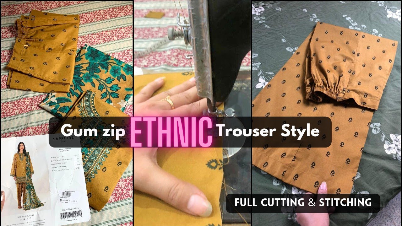 Beautiful PANT PLAZO GUM ZIP K SATH || Hook & Invisible zip || Cutting &Stitching