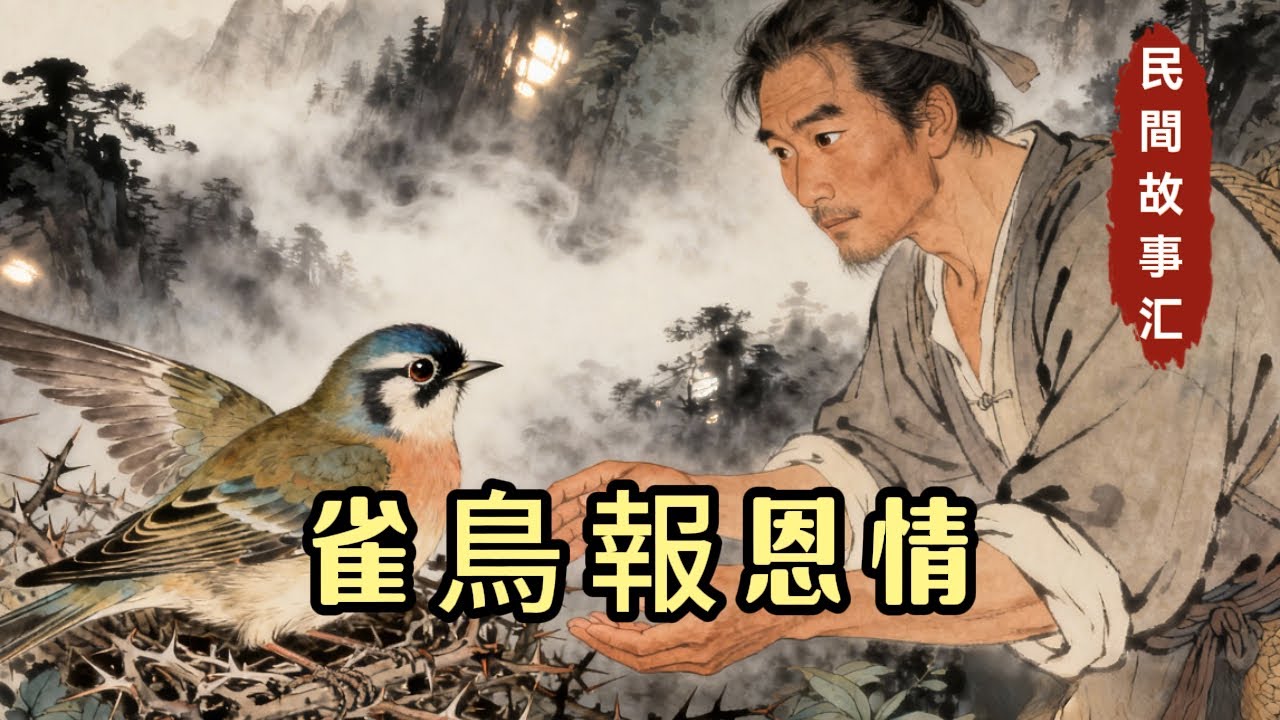 樵夫大霧中迷路，捨命救下一隻雀鳥。鳥贈他羽毛，焚燒后竟顯現出神奇效果#民間故事 #聽書 #故事