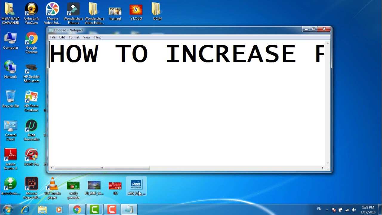 CHANGE FONT SIZE AND STYLE IN NOTEPAD