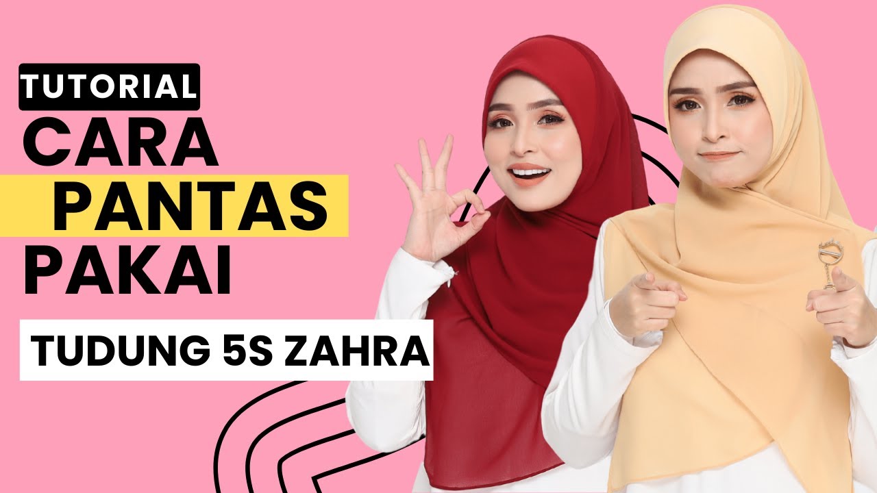 Menarik! Tutorial Cara Pakai Bawal Zahra Dengan Bidang 45