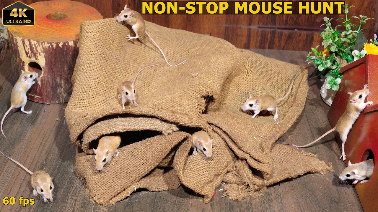 Cat TV Mouse Maze | Real Mice Hide & Seek | NON-STOP Mouse Hunt in 4K 60FPS (8 Hours)