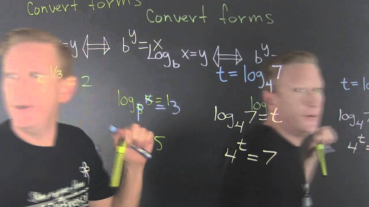 Converting from Logarithmic form to Exponential form and vice verse