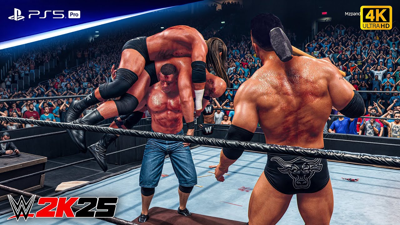 WWE 2K25 - John Cena vs Triple H vs Stone Cold vs The Rock - Fatal 4 Way Match | PS5™ Pro [4K60]