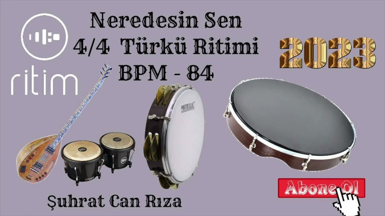 4\4 Türkü Ritimi [ Neredesin Sen ] BPM - 84