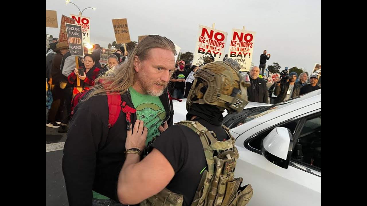 Protesters try to block federal agents from entering Coast Guard Island