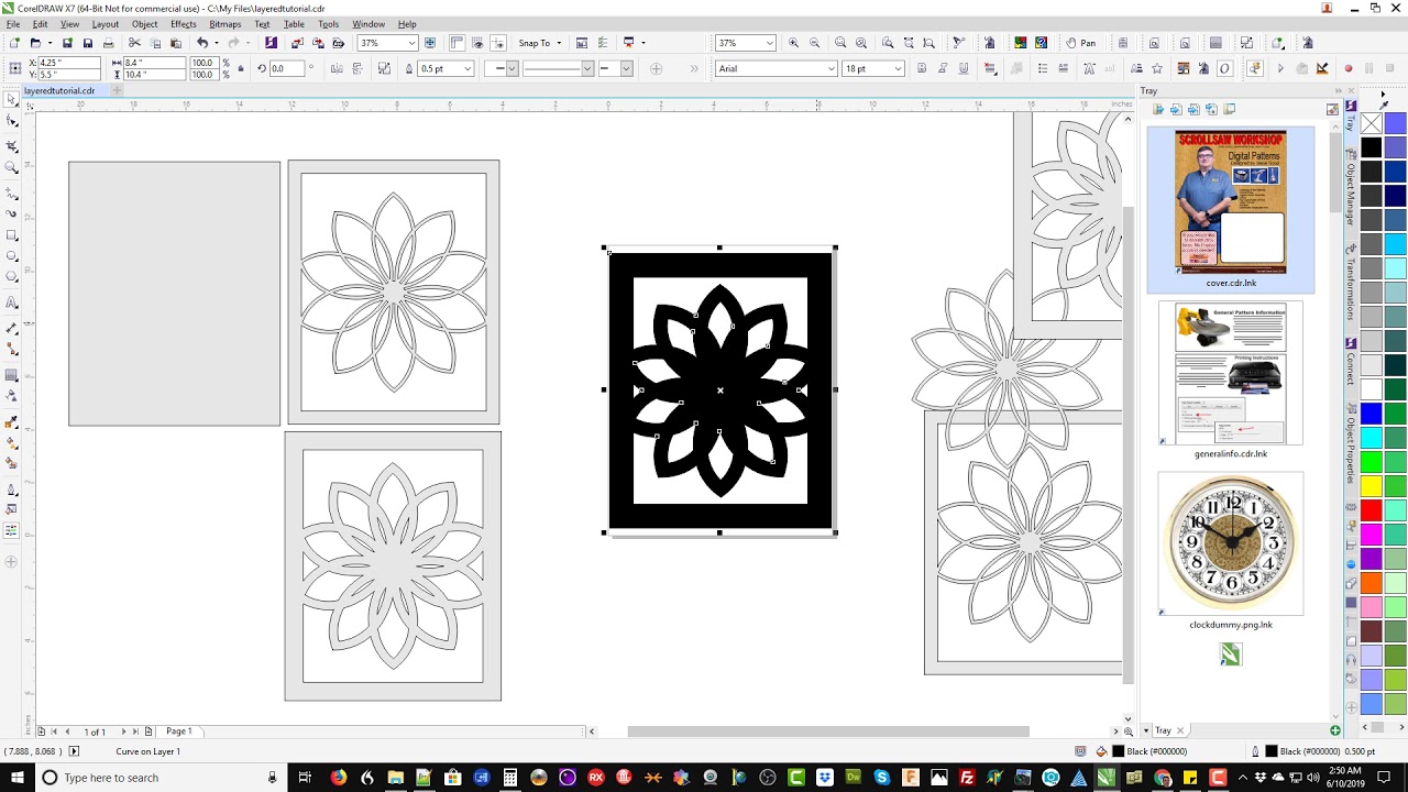 Corel Draw Tutorial: Layered Art Design for Scroll Saw or Laser Cutter:
