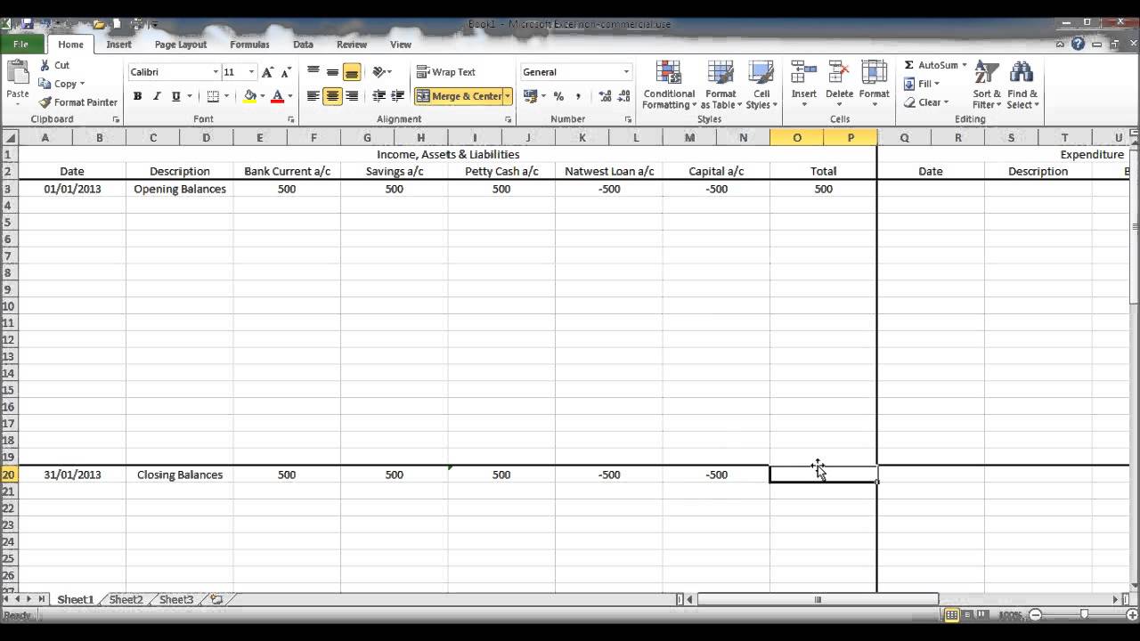 Create a Bookkeeping Spreadsheet using Microsoft Excel - Part 2