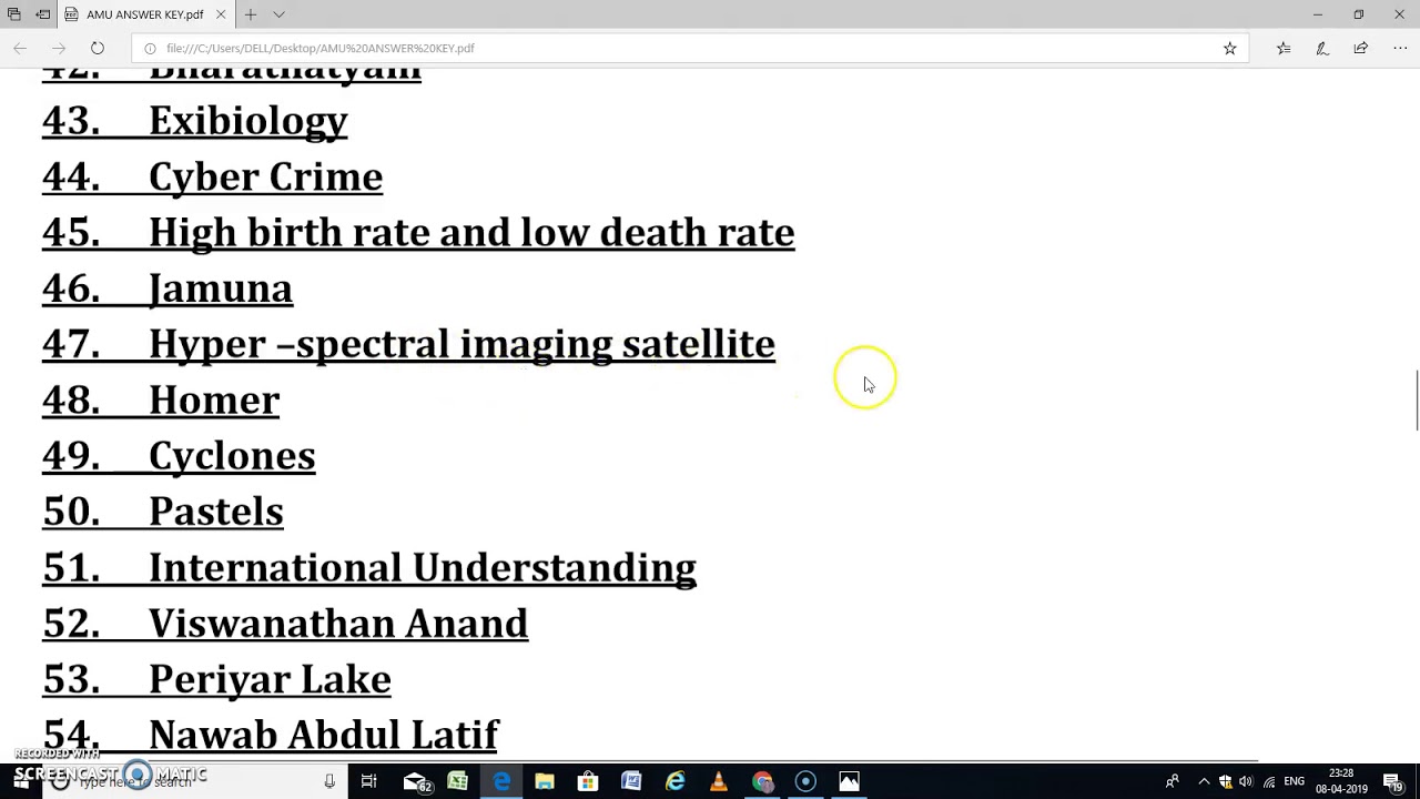 AMU B.A (HONS) ANSWER KEY 2019-20/ SERIES A & B