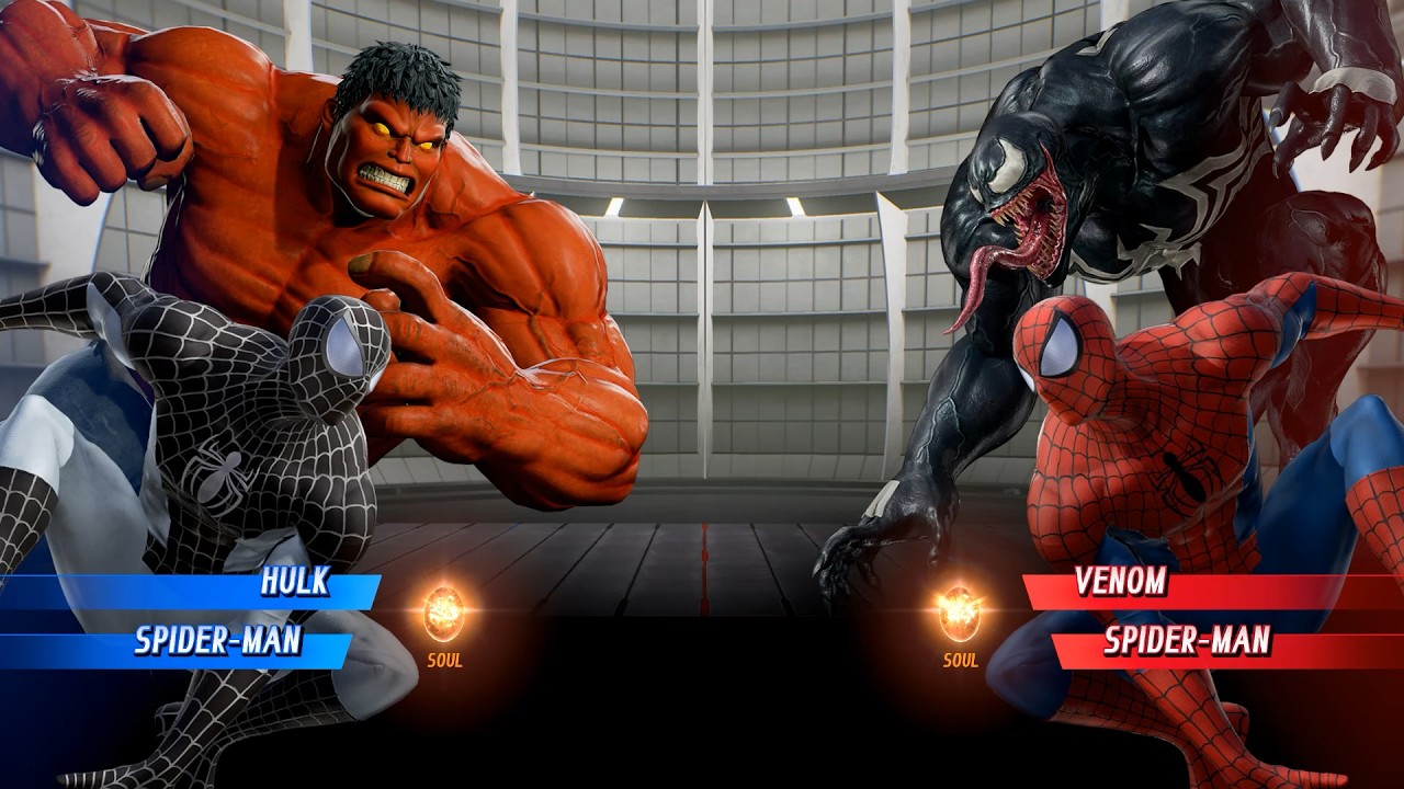 Веном и Красный Человек-паук против Красного Халка и Серого Человека-паука - Marvel vs Capcom Inf...