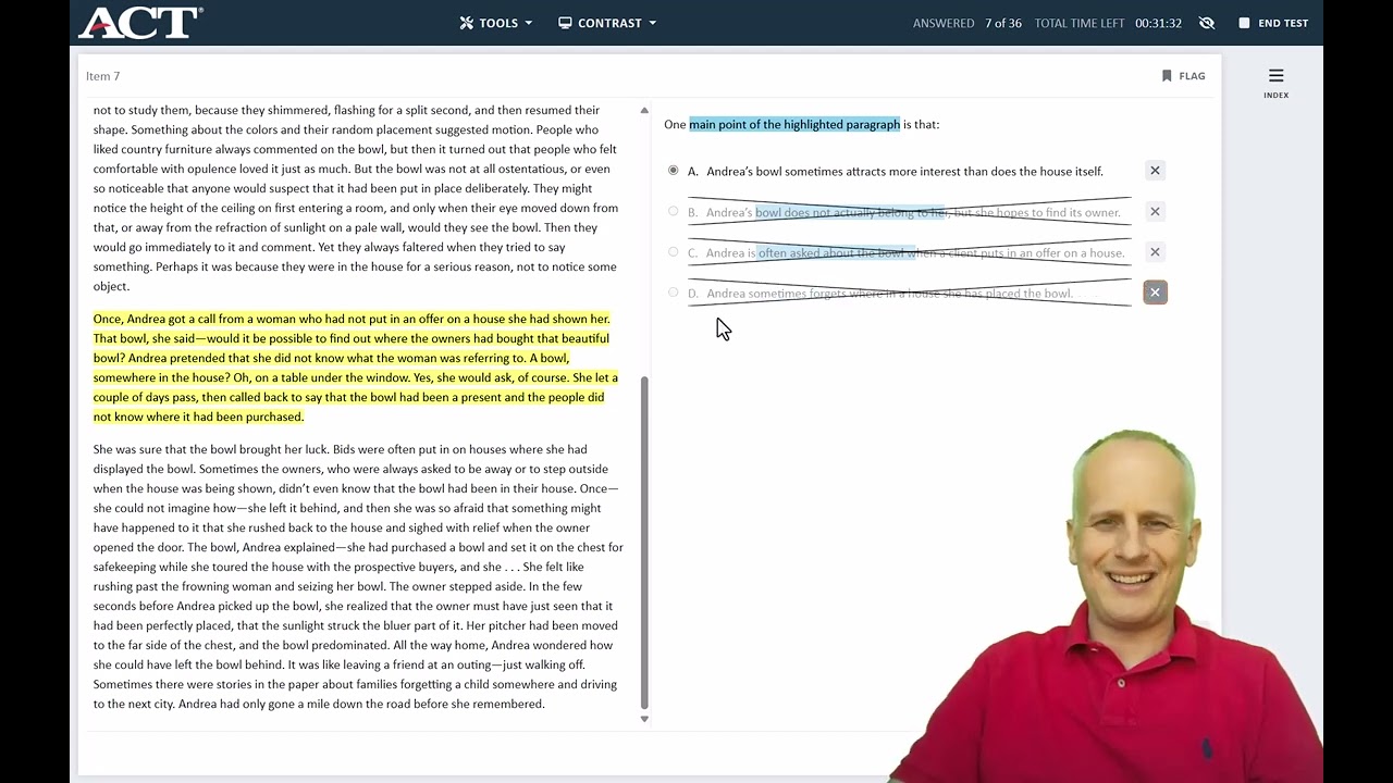 Full 2025 Digital ACT Reading Section Walkthrough Using Official Enhanced ACT Practice Test 1