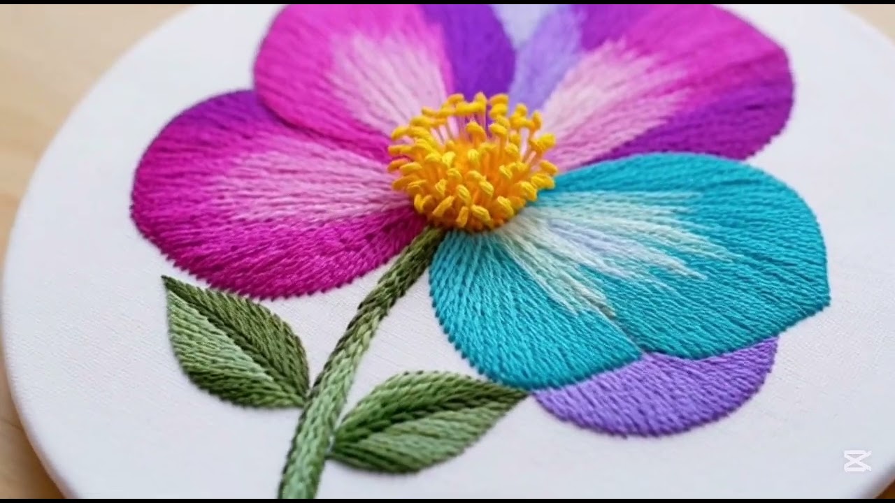 Satisfying Hand Embroidery#shorts#embroidery#handicraft#artshorts#satisfying#stitching#handembroide