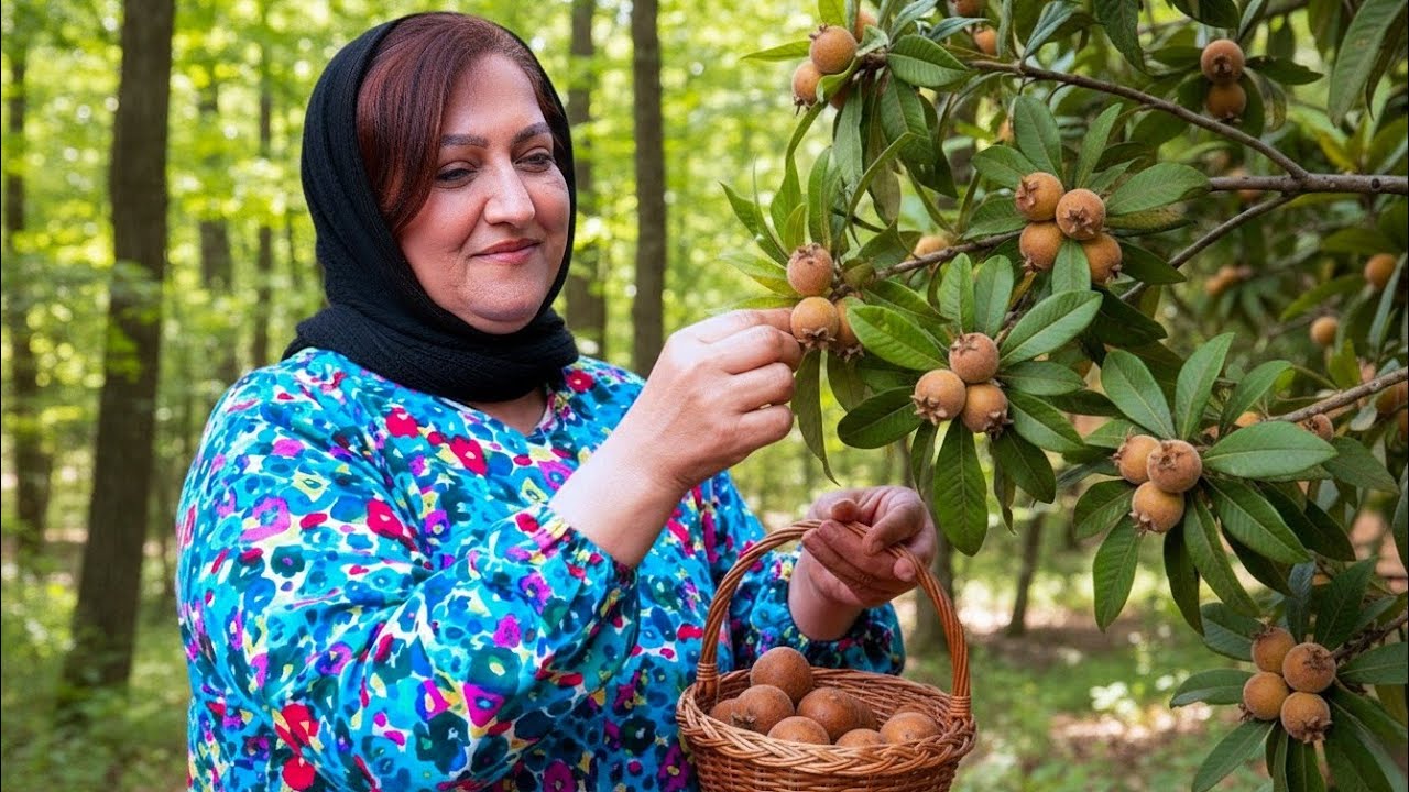 Picking Wild Medlar in Jungle ☆ Persian Village Affairs 