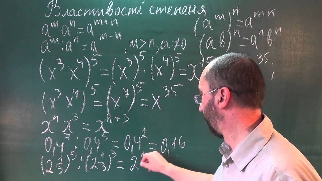 070801 Властивості степеня - 7 клас