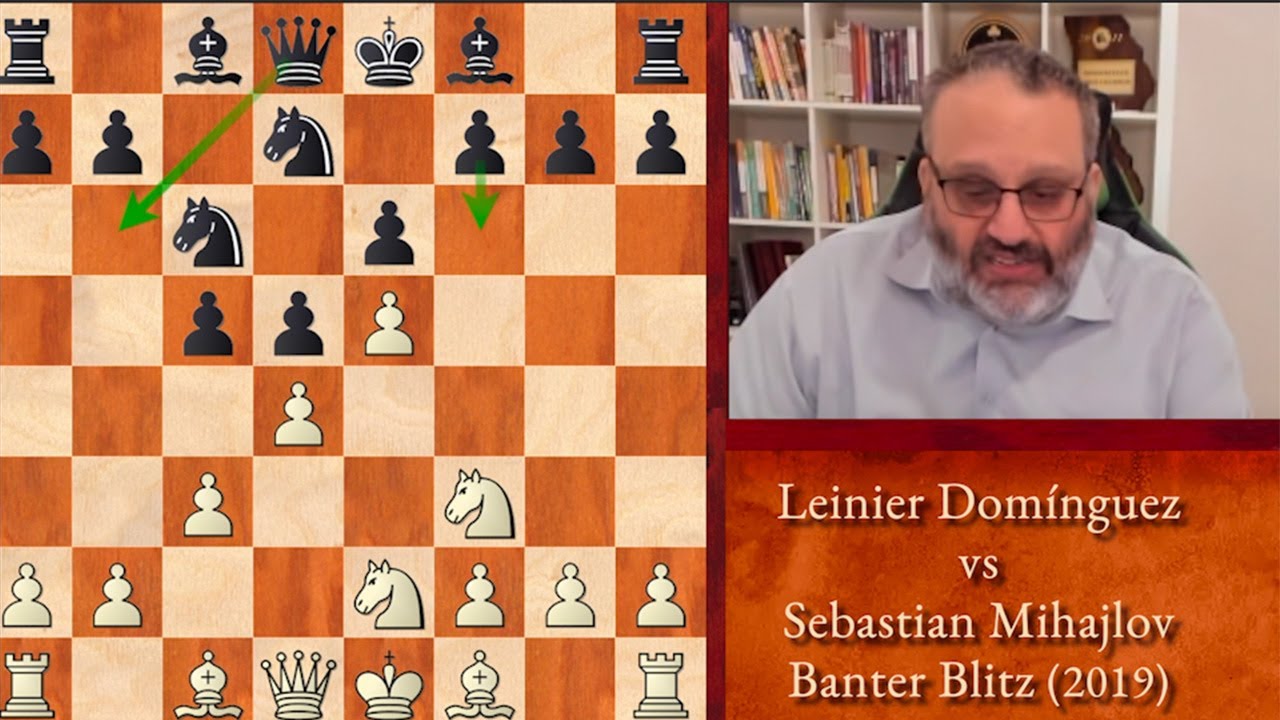 5 Minutes with GM Ben Finegold: Domínguez vs Mihajlov, Banter Blitz (2019)