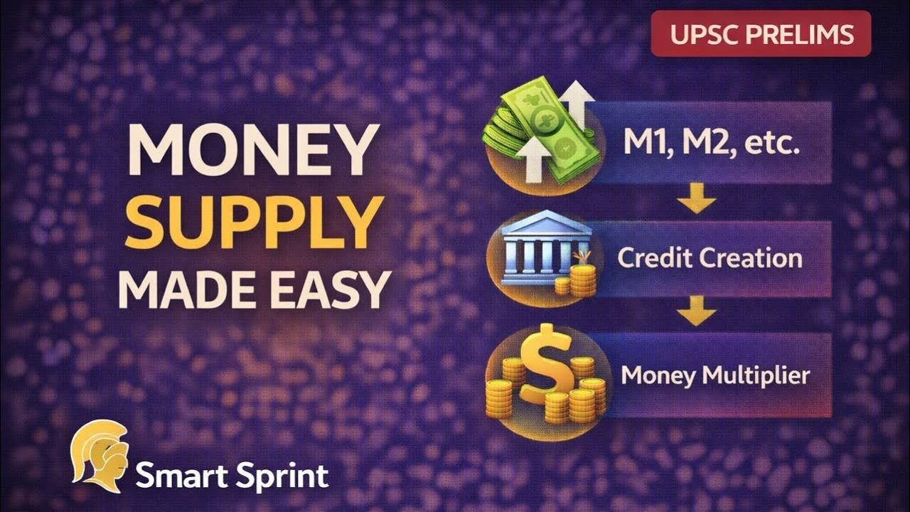 Money Supply, Money Multiplier & Credit Creation | Complete UPSC Prelims Economics part -02